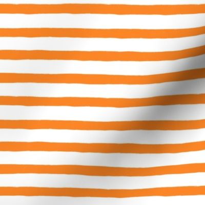  Small Horizontal Painted Stripes White Orange