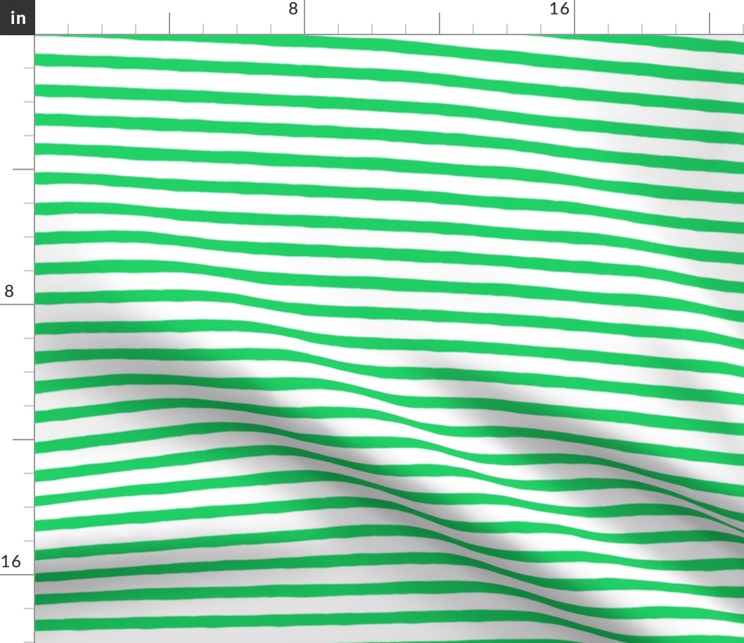  Small Horizontal Painted Stripes White Green
