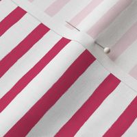  Small Horizontal Painted Stripes White Raspberry