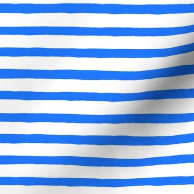  Small Horizontal Painted Stripes White Blue