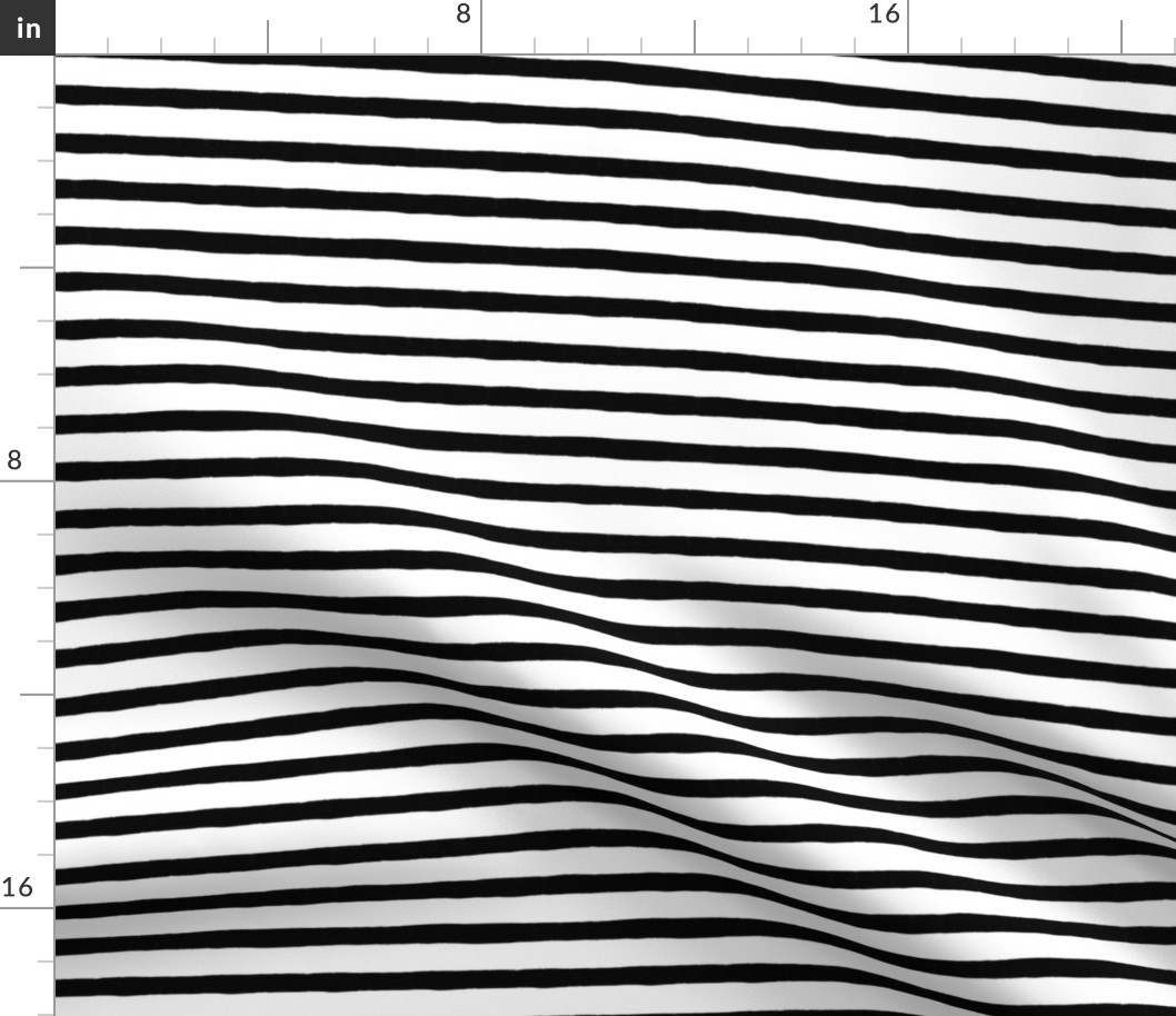  Small Horizontal Painted Stripes White Black