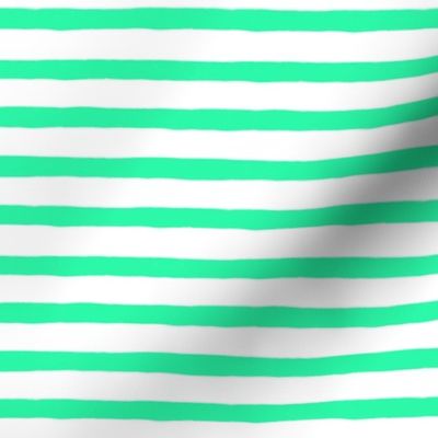  Small Horizontal Painted Stripes White Turquoise