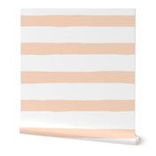  Small Horizontal Painted Stripes White Apricot