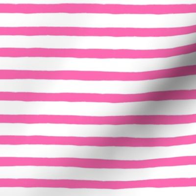  Small Horizontal Painted Stripes White Pink