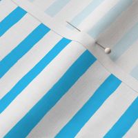  Small Horizontal Painted Stripes White Bright Blue