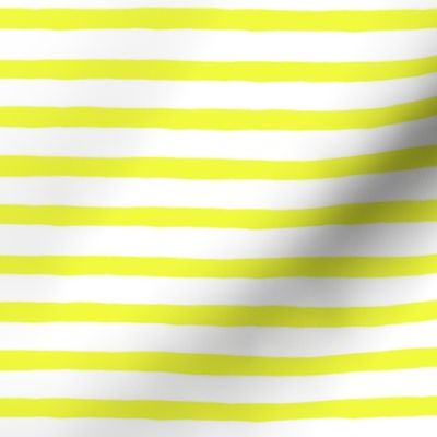  Small Horizontal Painted Stripes White Bright Yellow