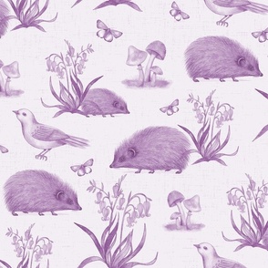 Hedgehog Walk Toile Lavender