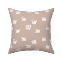 Adopt don't shop - animal shelter and pet adoption saying text design retro seventies style beige sand  neutral