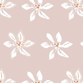 white flowers on blush by rysunki_malunki