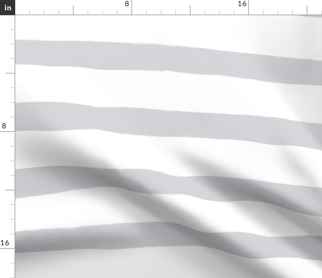 Large Horizontal Painted Stripes White Gray
