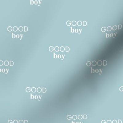 Good boy - sweet minimalist dogs and cats design for pet lovers positive vibes text boys soft pastel baby blue