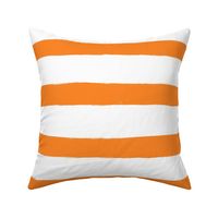 Large Horizontal Painted Stripes White Orange