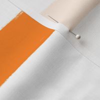 Large Horizontal Painted Stripes White Orange