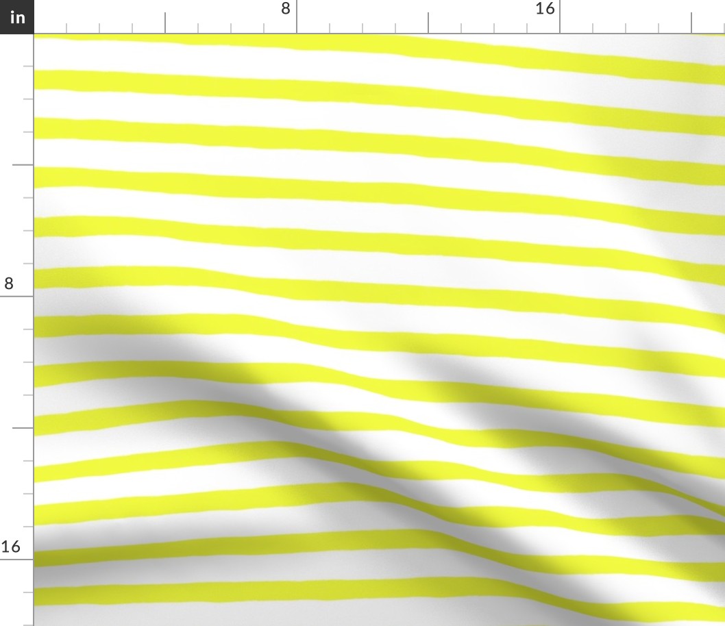 Medium Horizontal Painted Stripes White Light Yellow