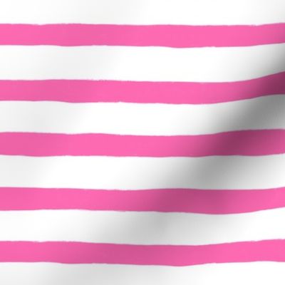Medium Horizontal Painted Stripes White Pink