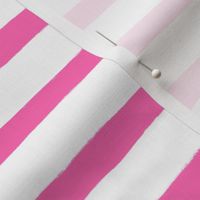 Medium Horizontal Painted Stripes White Pink