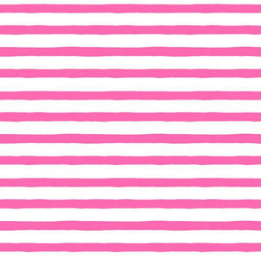 Medium Horizontal Painted Stripes White Pink