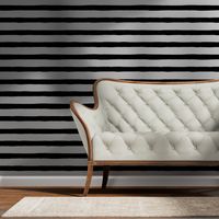 Medium Horizontal Painted Stripes White Black