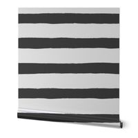 Medium Horizontal Painted Stripes White Black