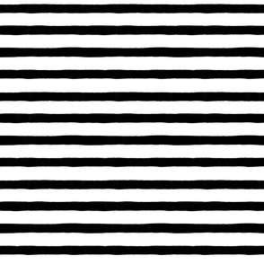 Medium Horizontal Painted Stripes White Black