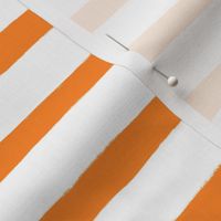 Medium Horizontal Painted Stripes White Orange