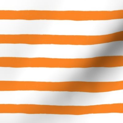 Medium Horizontal Painted Stripes White Orange