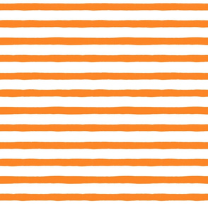 Medium Horizontal Painted Stripes White Orange