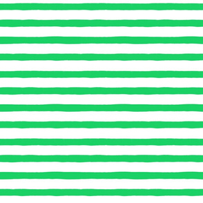 Medium Horizontal Painted Stripes White Green