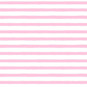 Medium Horizontal Painted Stripes White Light Pink