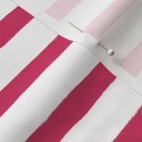 Medium Horizontal Painted Stripes White Raspberry