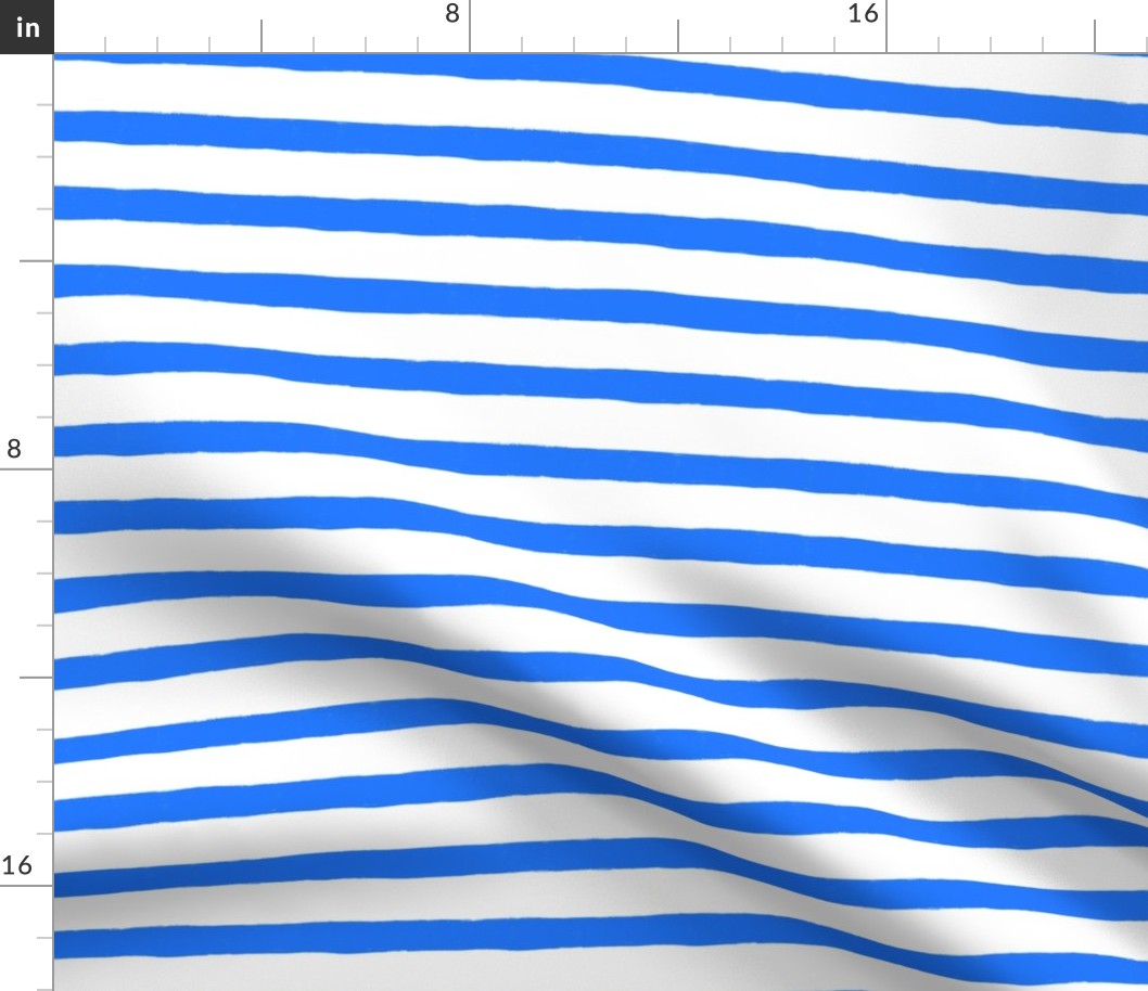 Medium Horizontal Painted Stripes Blue