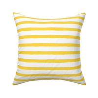 Medium Horizontal Painted Stripes White Yellow