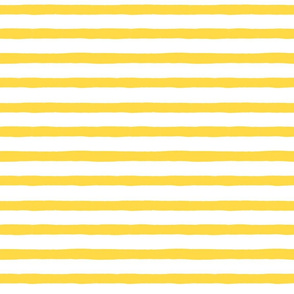 Medium Horizontal Painted Stripes White Yellow