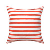 Medium Horizontal Painted Stripes White Red