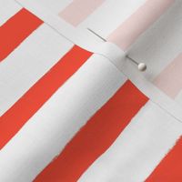 Medium Horizontal Painted Stripes White Red