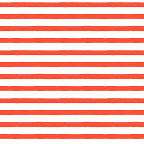 Medium Horizontal Painted Stripes White Red