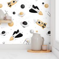 Wooden Space - wallpaper - white