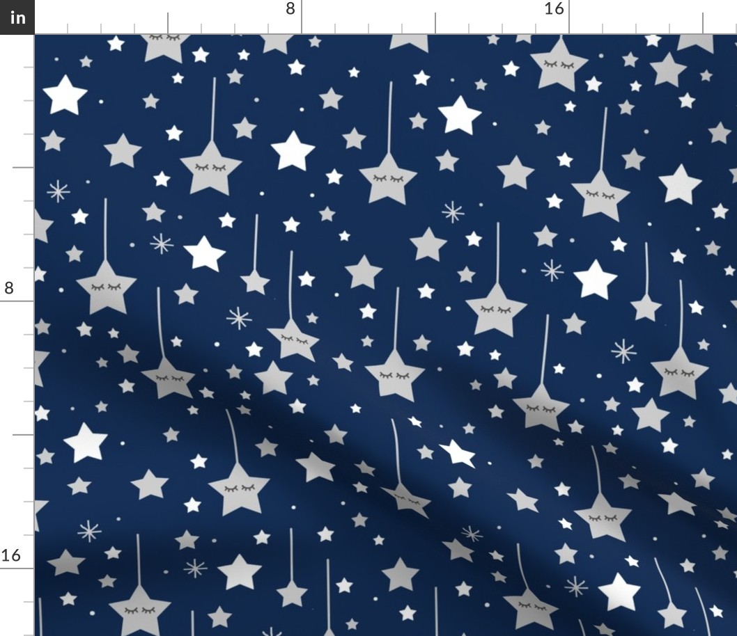 Navy Blue Gray Stars