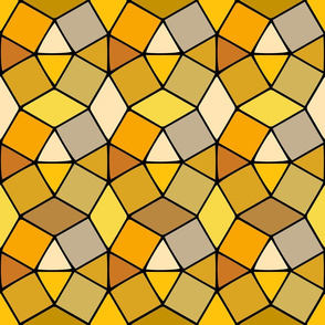 honeycomb - geometric shapes - shades of yellow on black