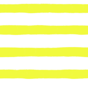 Large Horizontal Painted Stripes White Light Yellow