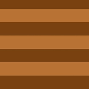 Large Sepia Awning Stripe Pattern Horizontal in Copper