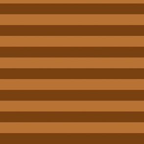 Sepia Awning Stripe Pattern Horizontal in Copper