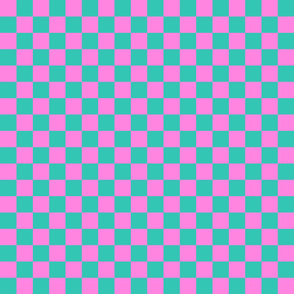 Teal pink checkerboard