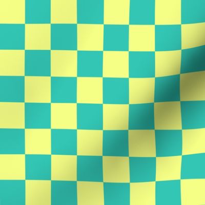 Teal Yellow Checks