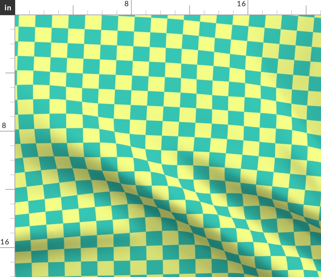 Teal Yellow Checks