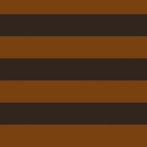 Large Sepia Awning Stripe Pattern Horizontal in Dark Cocoa