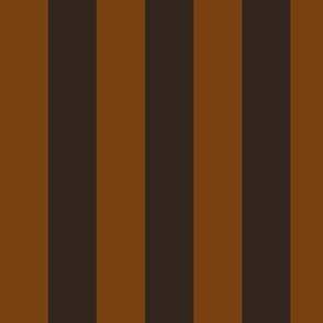 Large Sepia Awning Stripe Pattern Vertical in Dark Cocoa