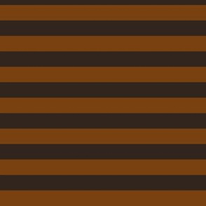 Sepia Awning Stripe Pattern Horizontal in Dark Cocoa