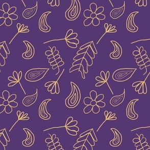 Purple Paisley and Gold