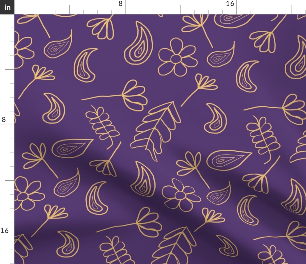 Purple Paisley and Gold